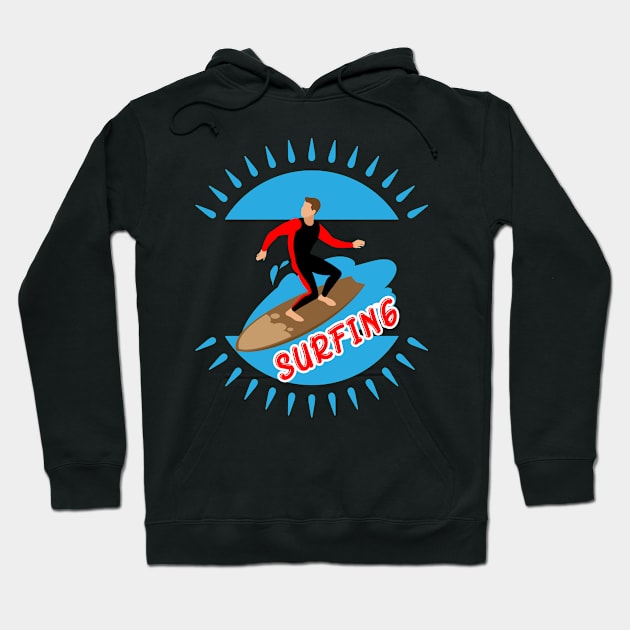 Eat Sleep Surf Repeat surfing surfer sailing windsurfing Hoodie by SpruchBastler